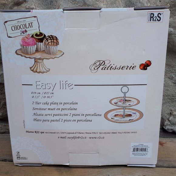 Easy Life Two Tier Porcelain Cake Plate - Picture 3 of 4